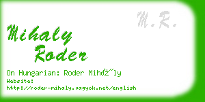 mihaly roder business card